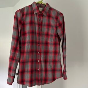 J Crew “Perfect Fit” Flannel Button Down Shirt, Size XS